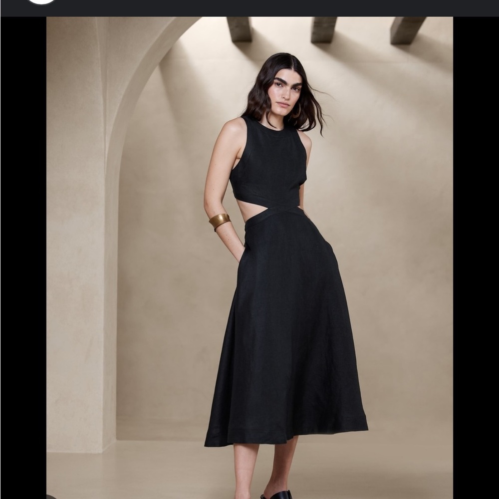 Banana Republic Black Cut-out Maxi Dress